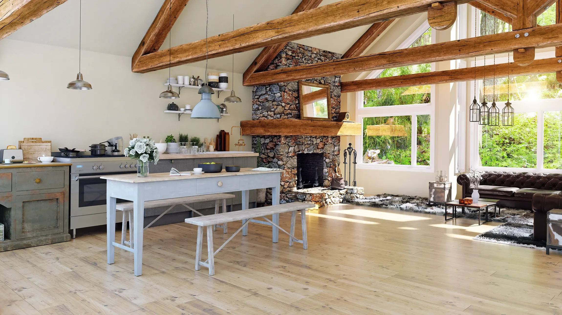 Un maître plâtrant un mur